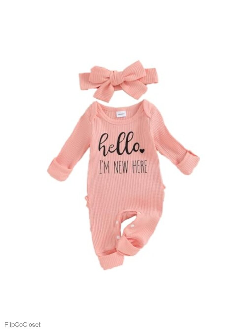 Newborn Girl Romper Long Sleeve Knit Jumpsuit Coming Home Outfit